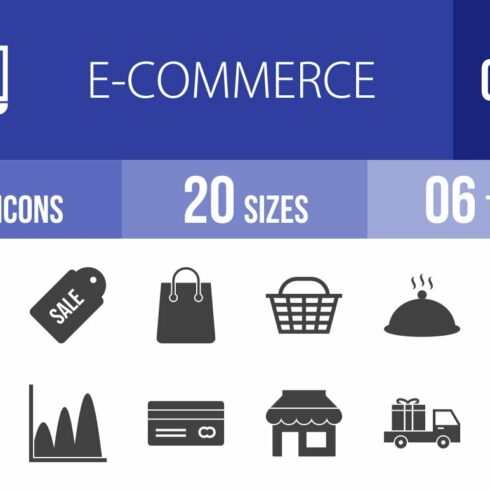 48 Ecommerce Glyph Icons cover image.