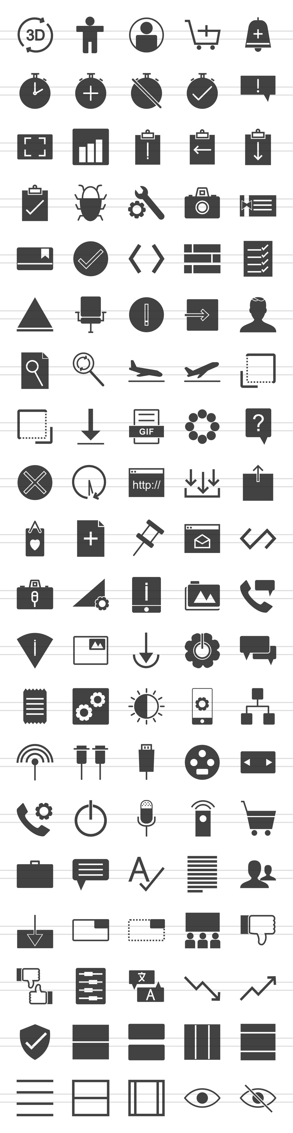 100 Material Design Glyph Icons preview image.