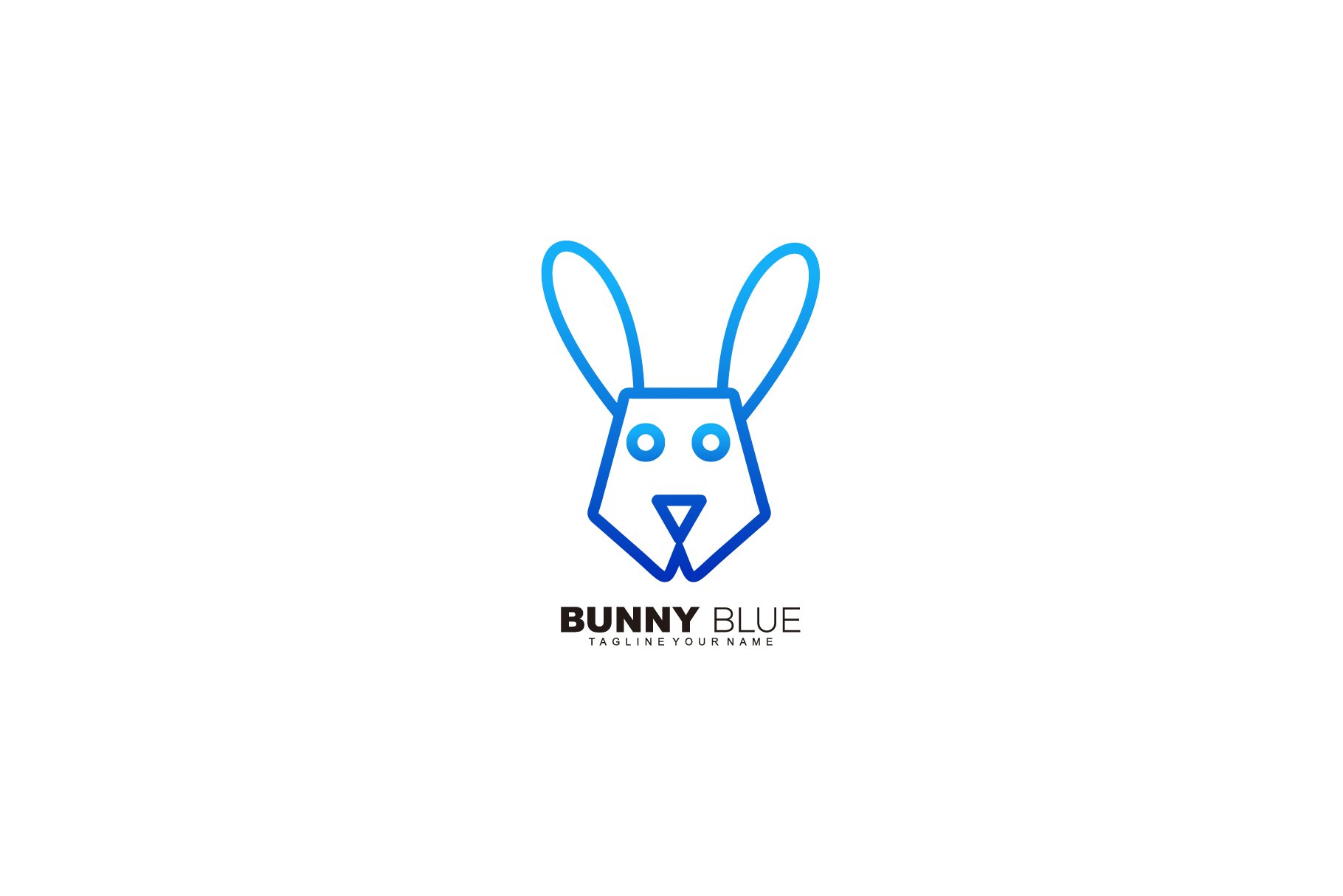 bunny head design line art logo icon cover image.