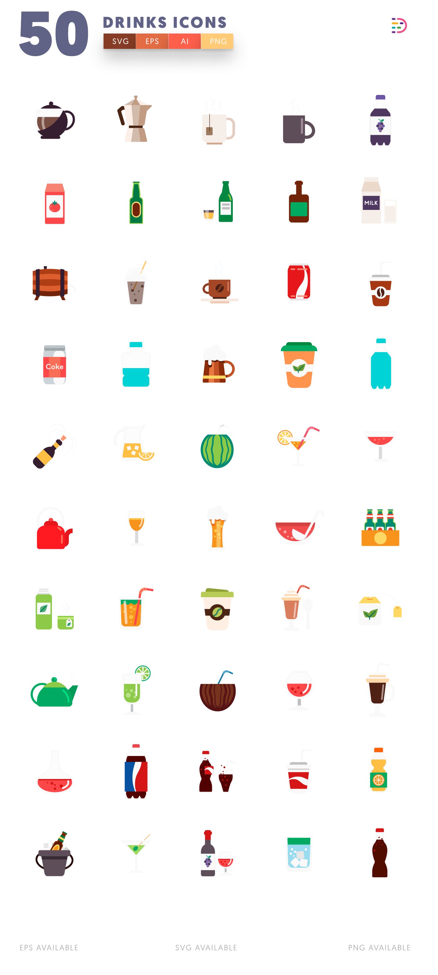 50 drinks icons cover 3 919