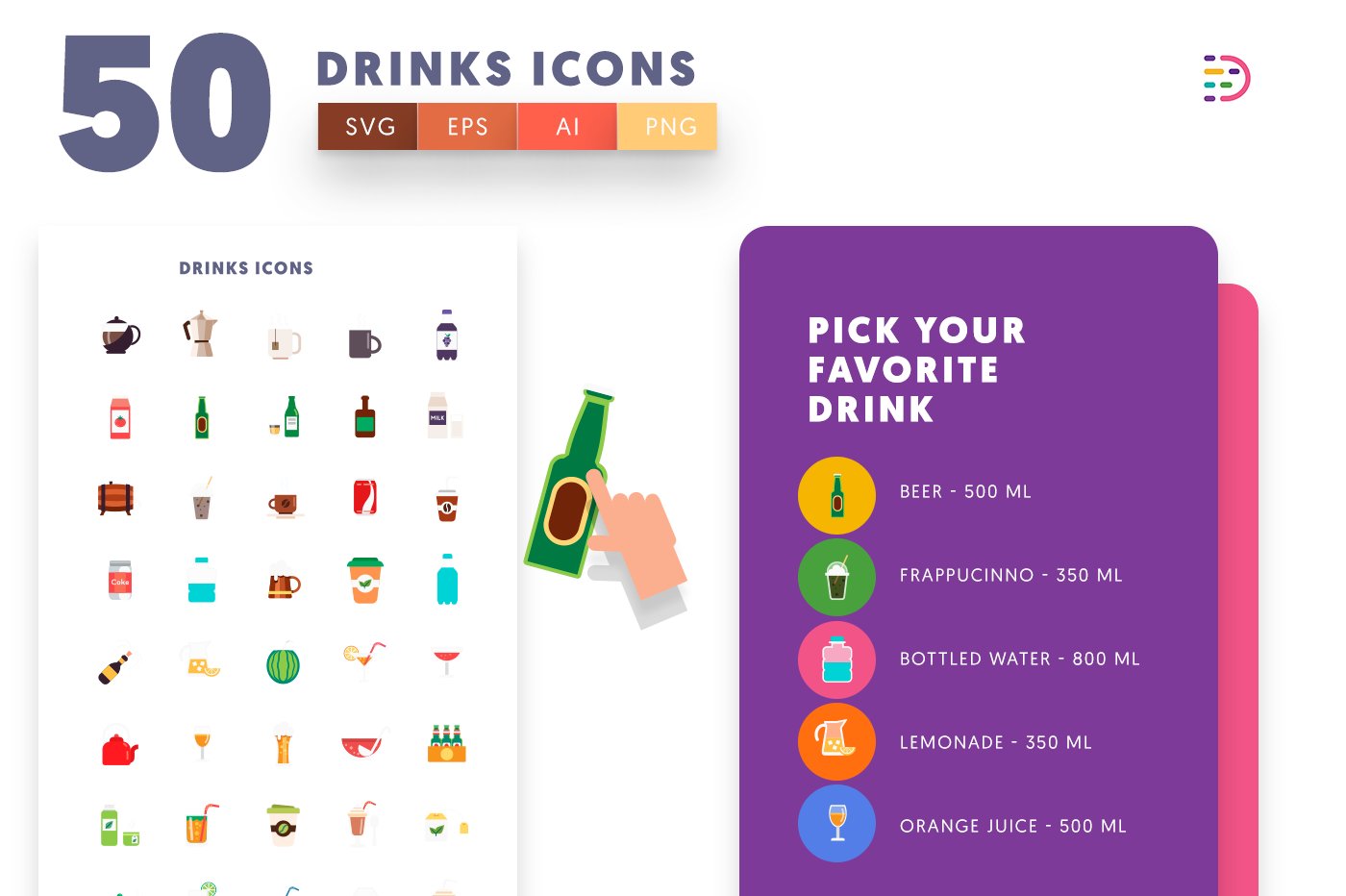 50 drinks icons cover 4 142