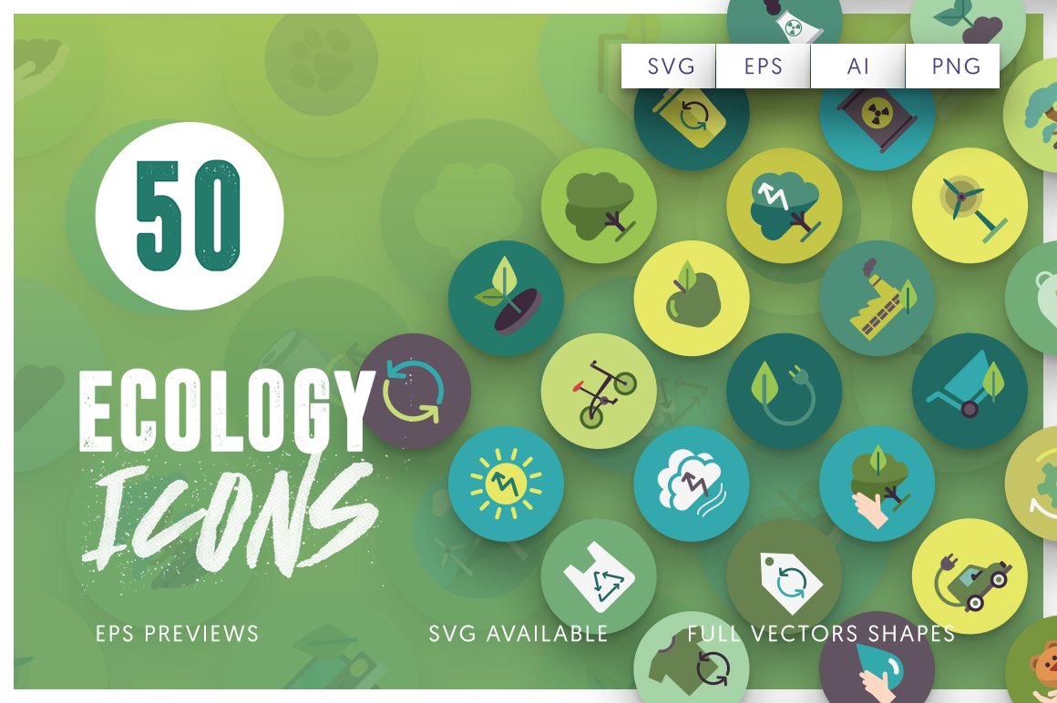 50 Ecology Icons cover image.