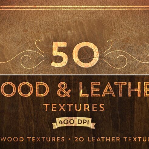 50 Wood & Leather Textures cover image.