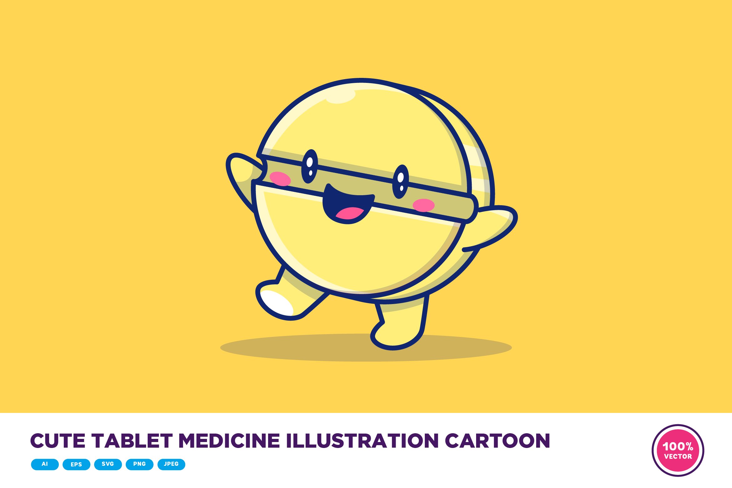 Cute Tablet Medicine Illustration cover image.
