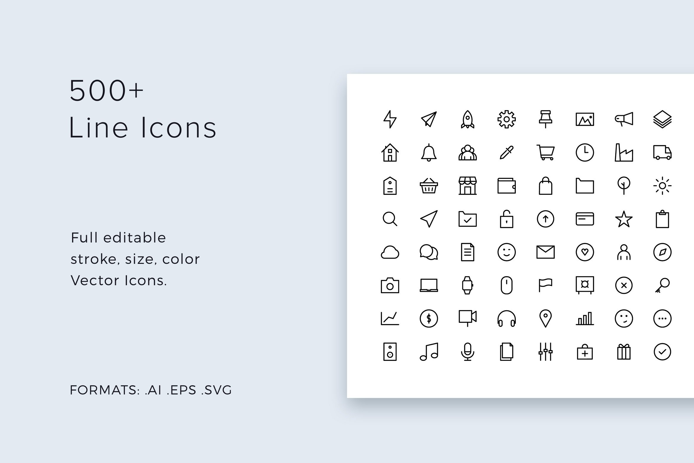 Line Icons Pack - modern & simple cover image.