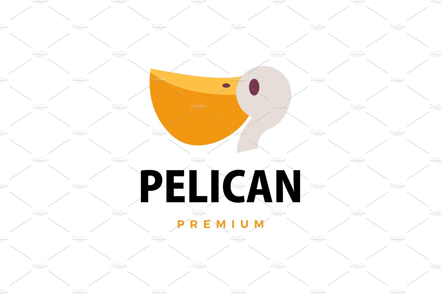 pelican flat logo vector icon cover image.