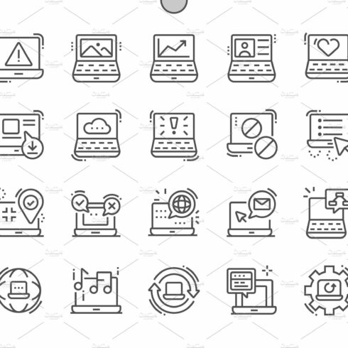 Laptop Line Icons cover image.