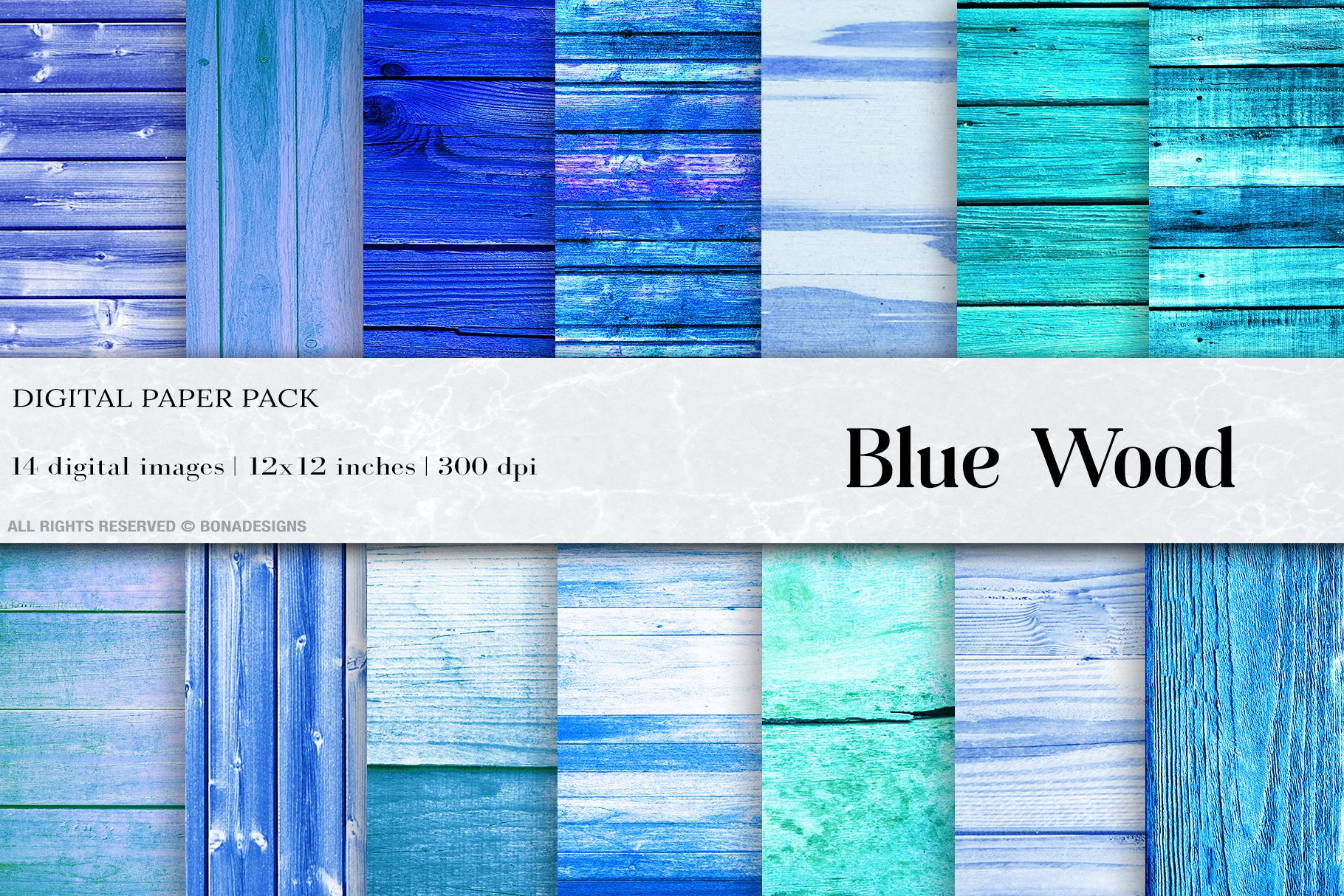 Wood Digital Papers, Blue Wood cover image.