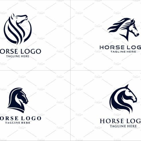 Head Horse Logo Vector set cover image.