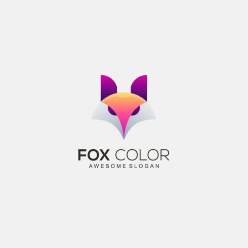 fox head logo colorful design templa cover image.