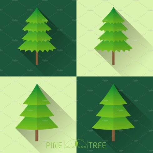 Pine tree icons illustration cover image.