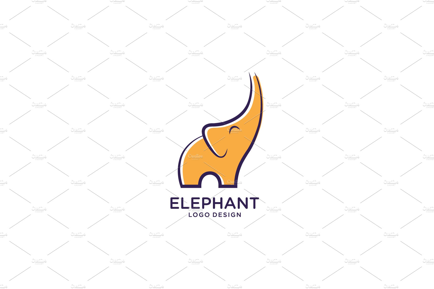 set of elephant animal logo vector cover image.