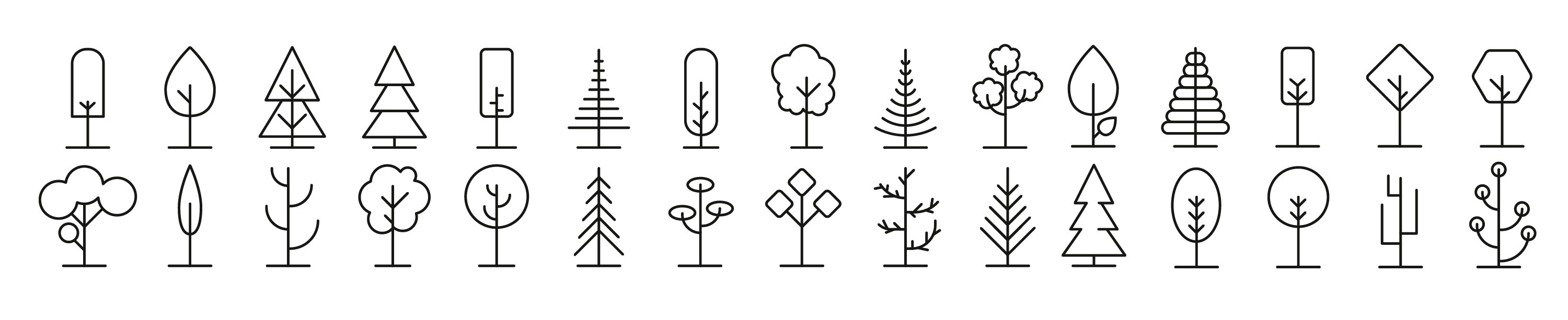 Tree icon line. Vector illustration cover image.