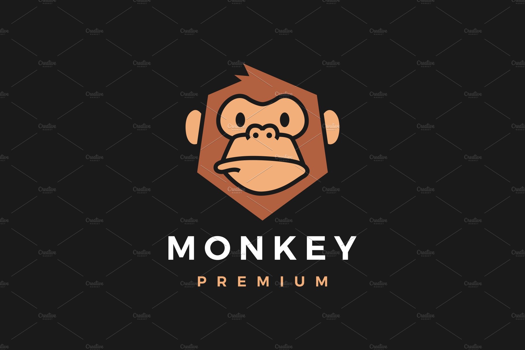 monkey chimp gorilla logo vector cover image.