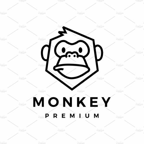 monkey chimp gorilla monoline logo cover image.