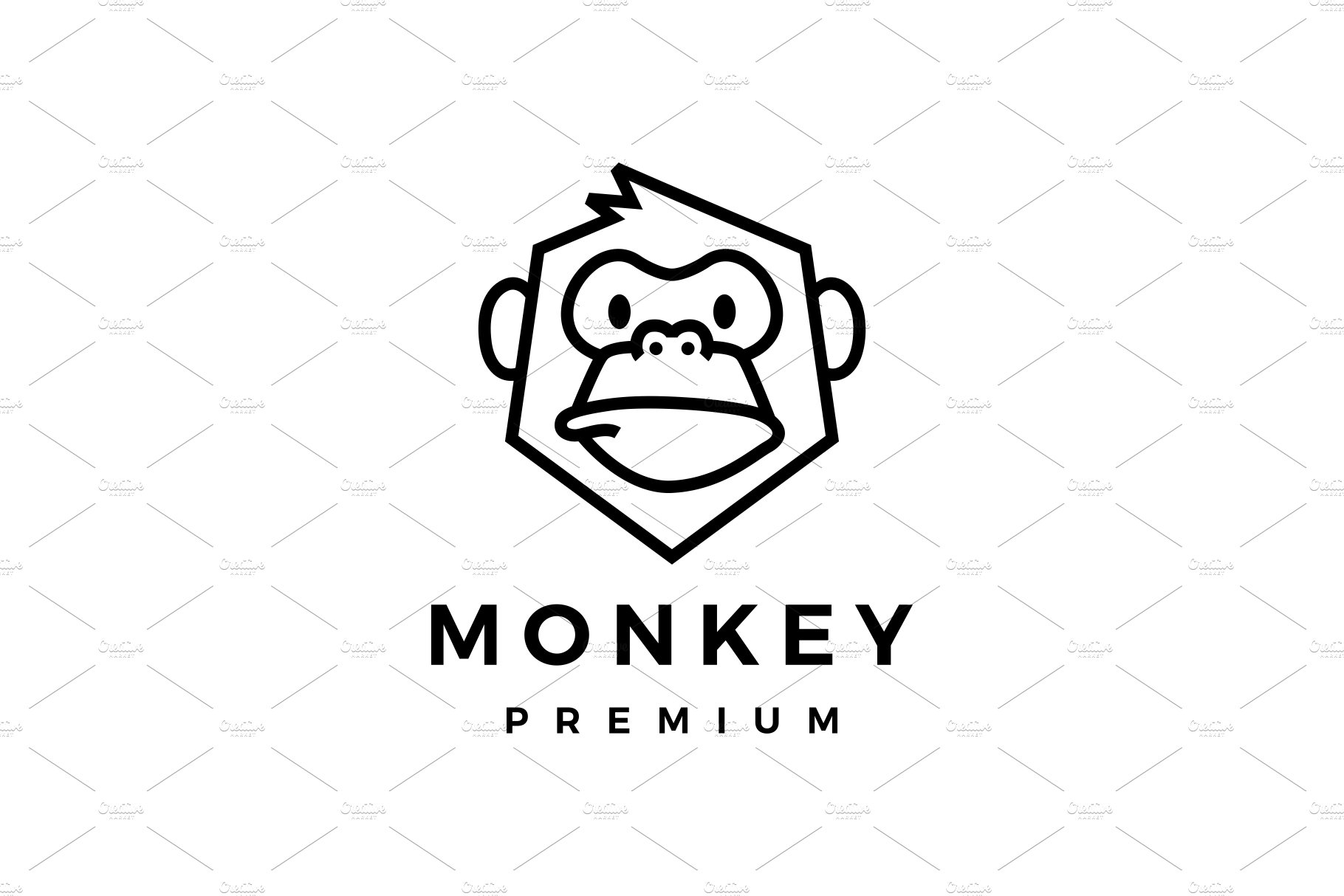 monkey chimp gorilla monoline logo cover image.