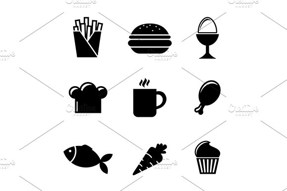 Collection of food icons cover image.