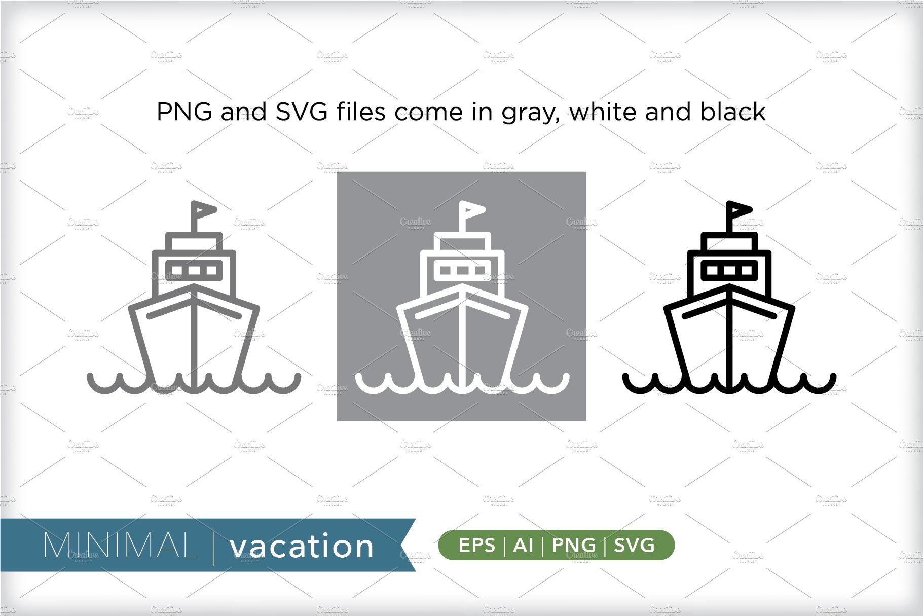 Minimal vacation icons preview image.