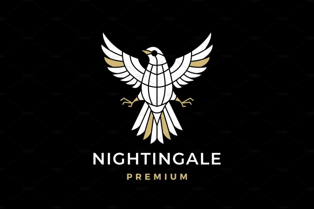 nightingale bird logo vector icon – MasterBundles