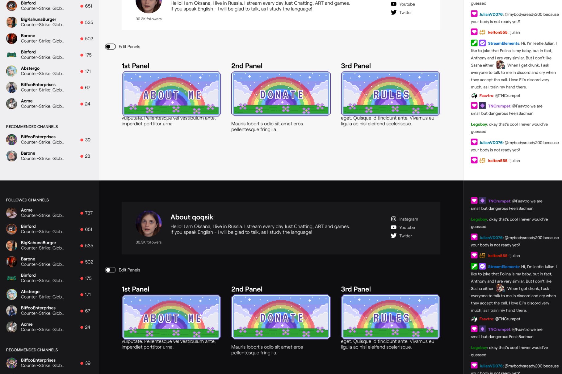 74x Rainbow Pixel Panels for Twitch preview image.