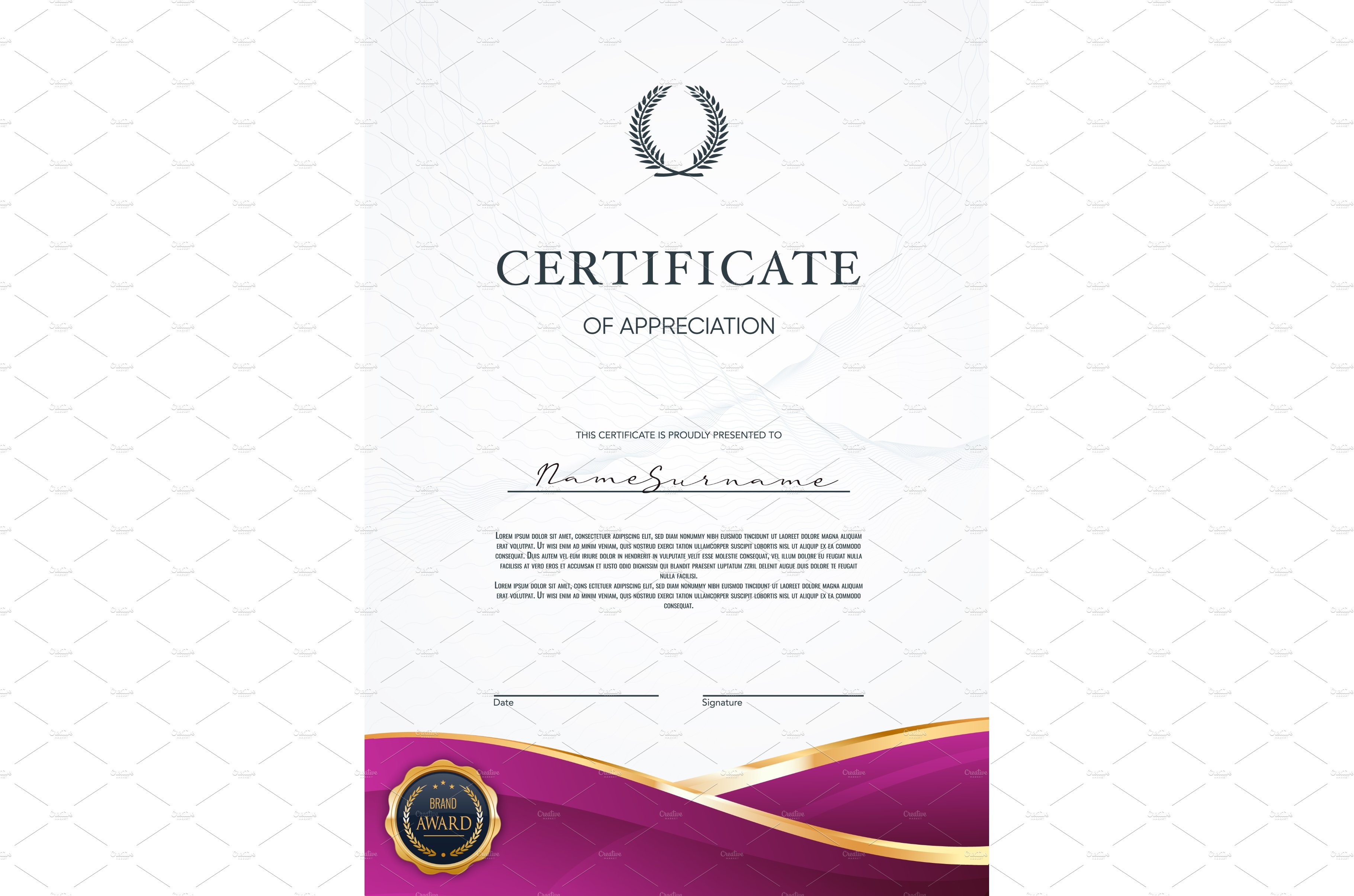 Award certificate, appreciation cover image.