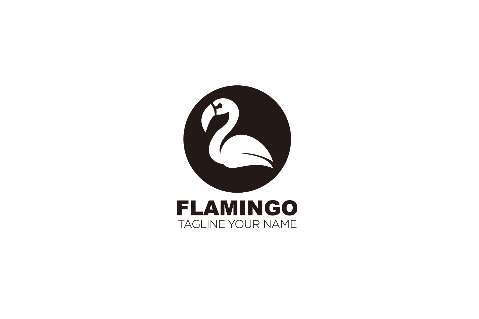 flamingo logo symbol design template cover image.