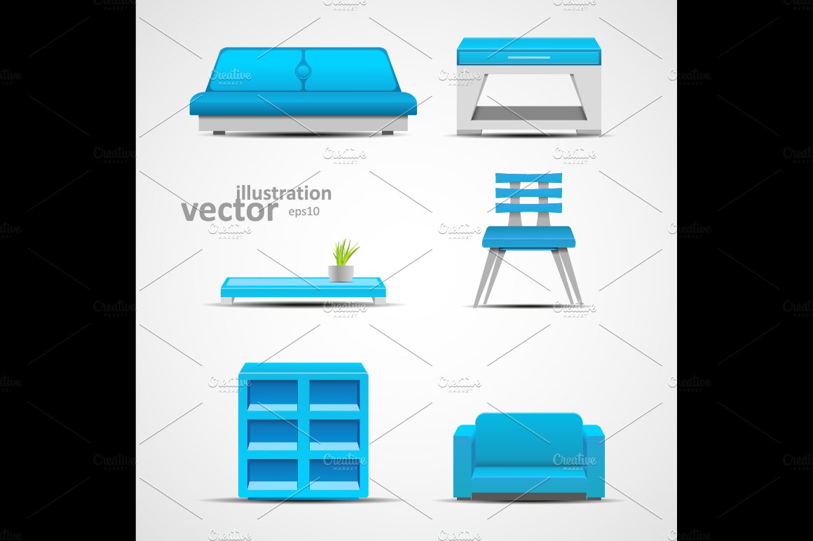 Furniture icons preview image.