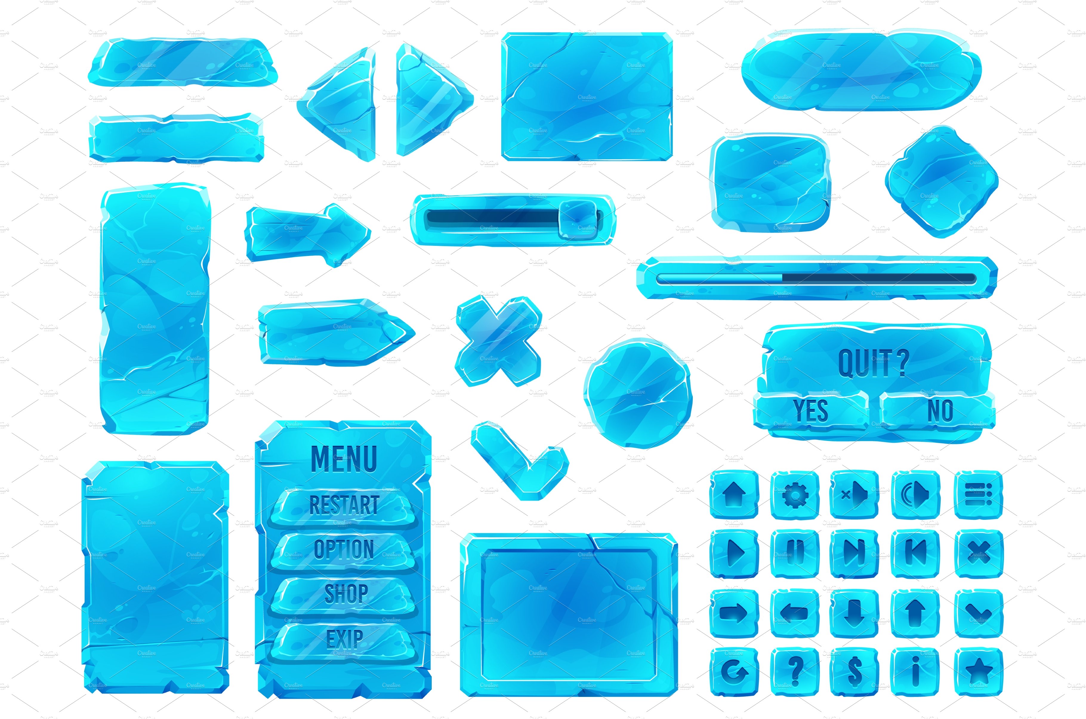 Ice crystal buttons, interface cover image.