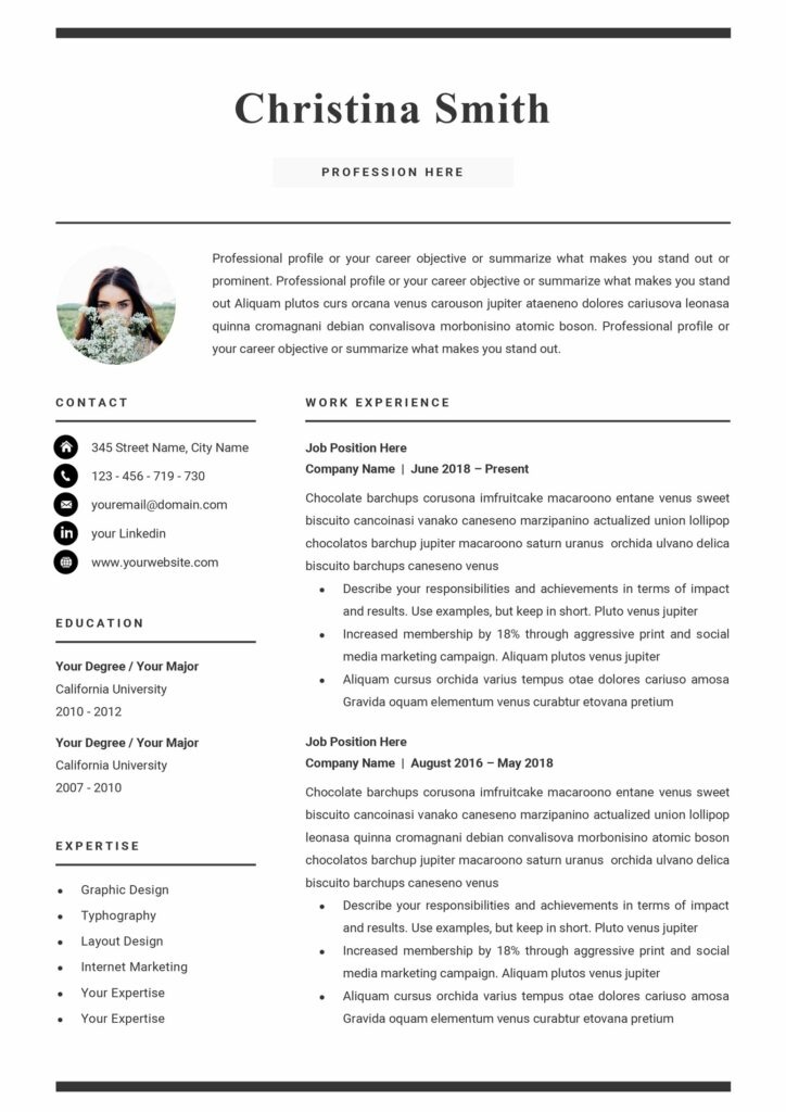 Resume CV Templatefor Microsoft Word – MasterBundles