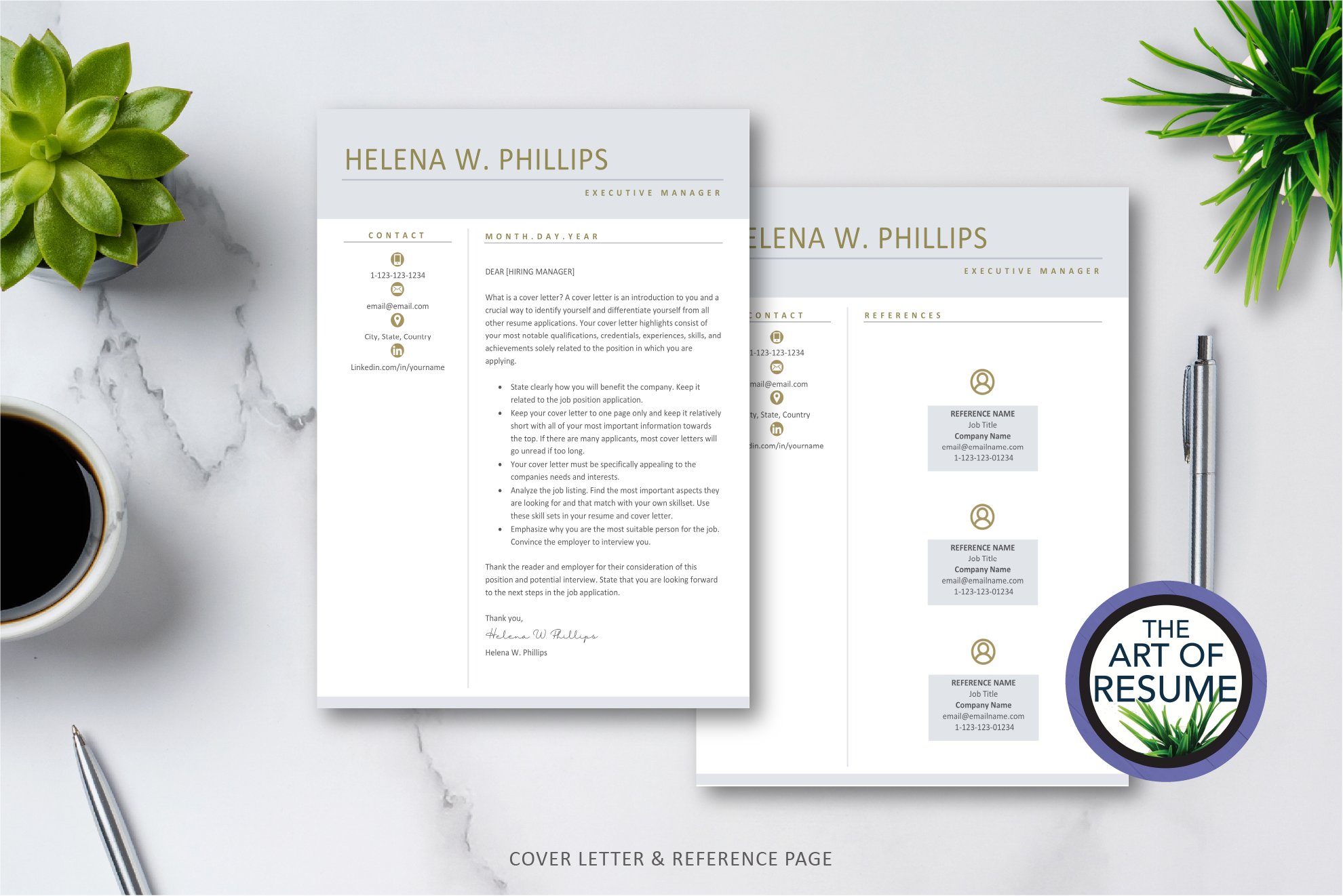 Resume CV Template Word & Mac Pages preview image.