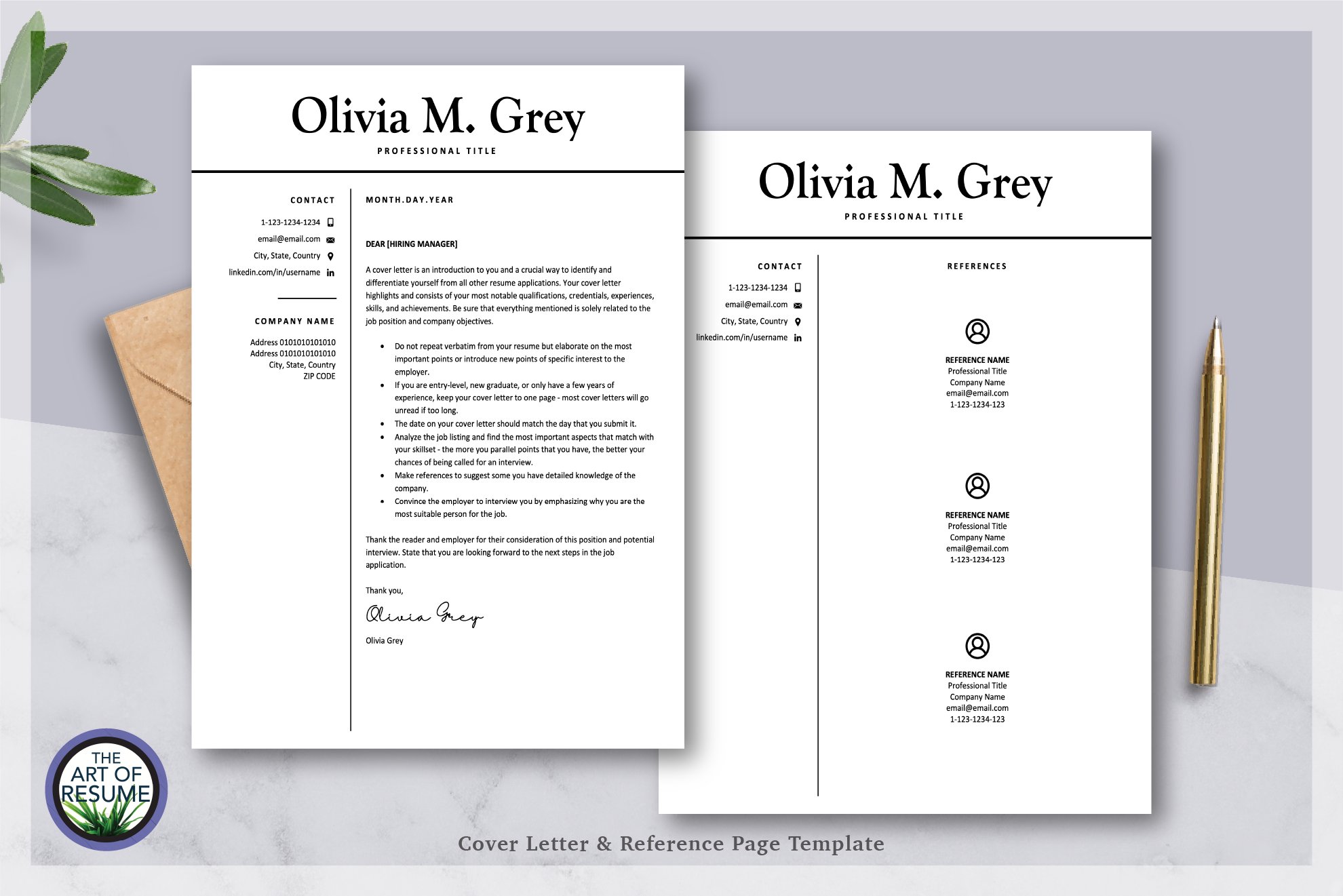 5 cover ref resume template design 639