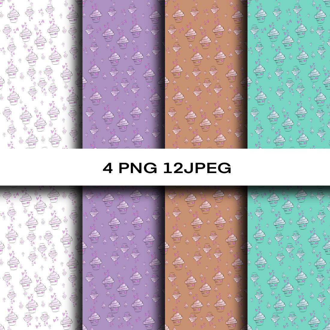 4 Cute Seamless Patterns preview image.