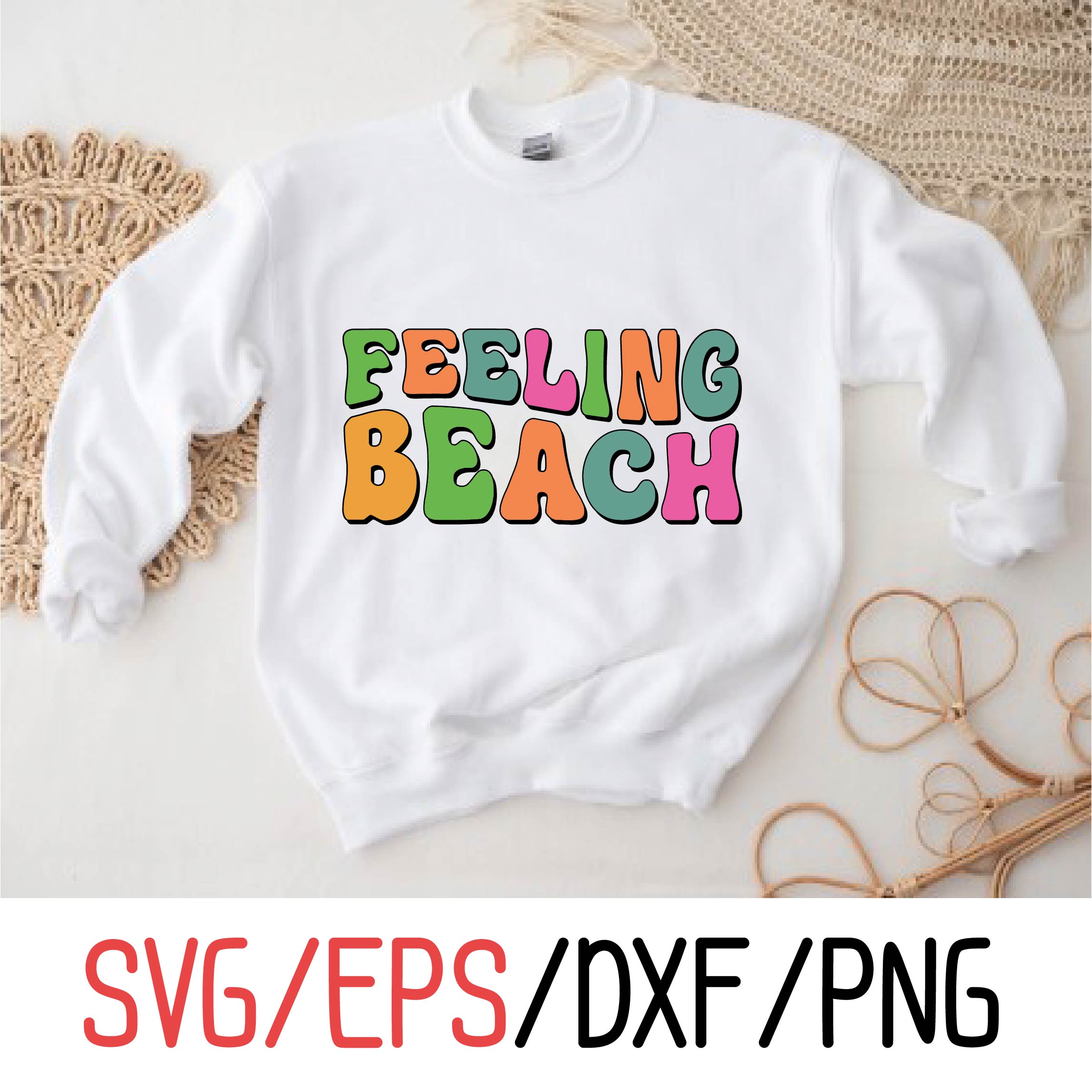 About Feeling beach retro svg design preview image.