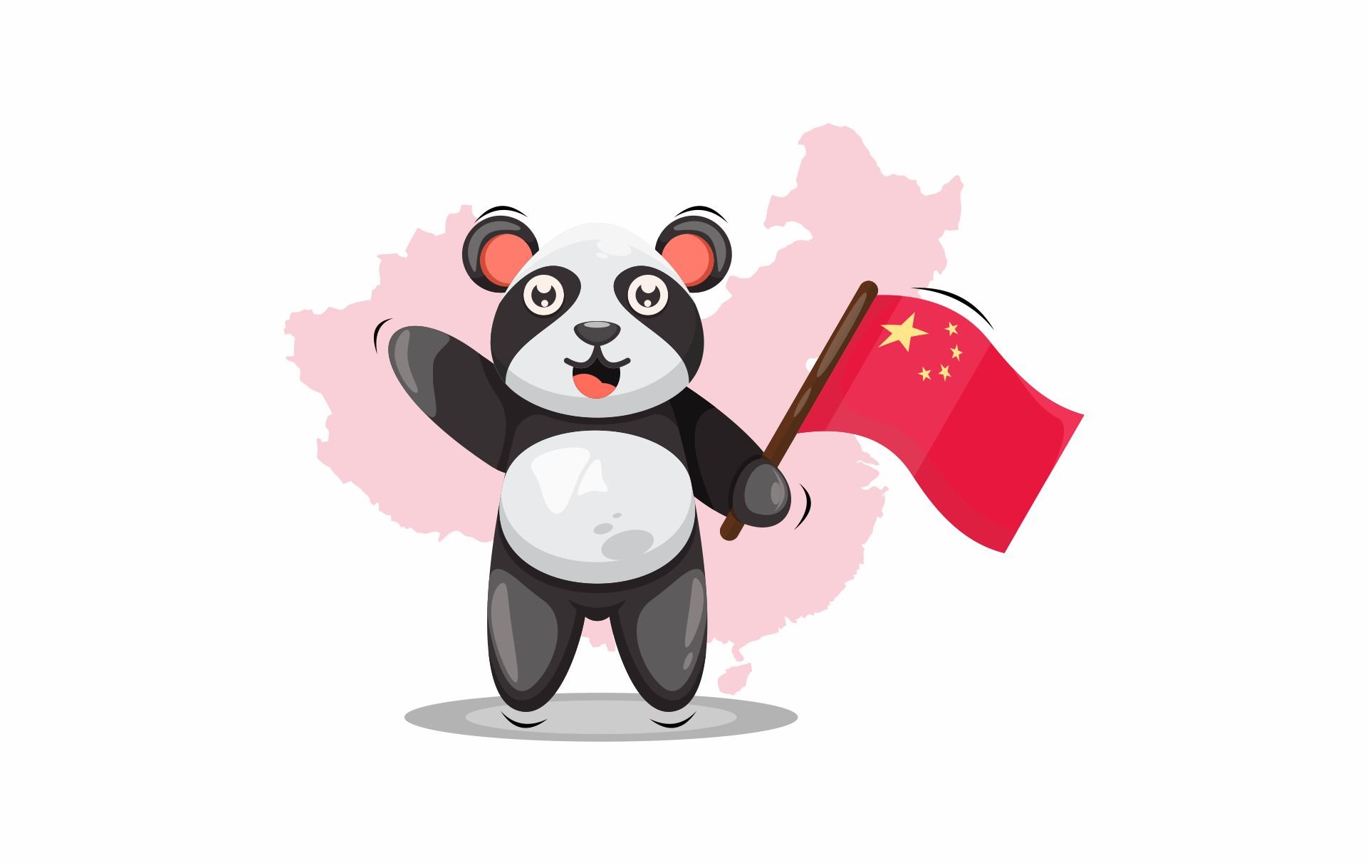 cute panda illustration logo design cover image.