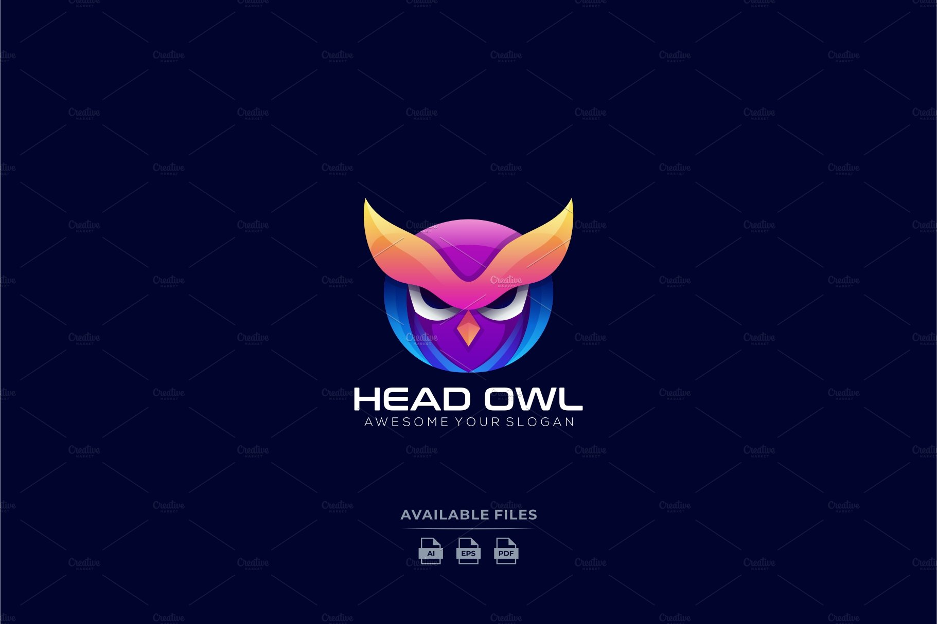 head owl colorful gradient logo cover image.
