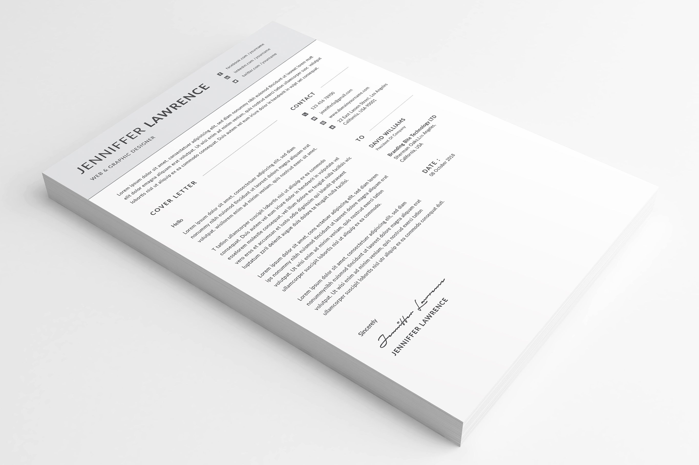 Modern Resume/CV preview image.