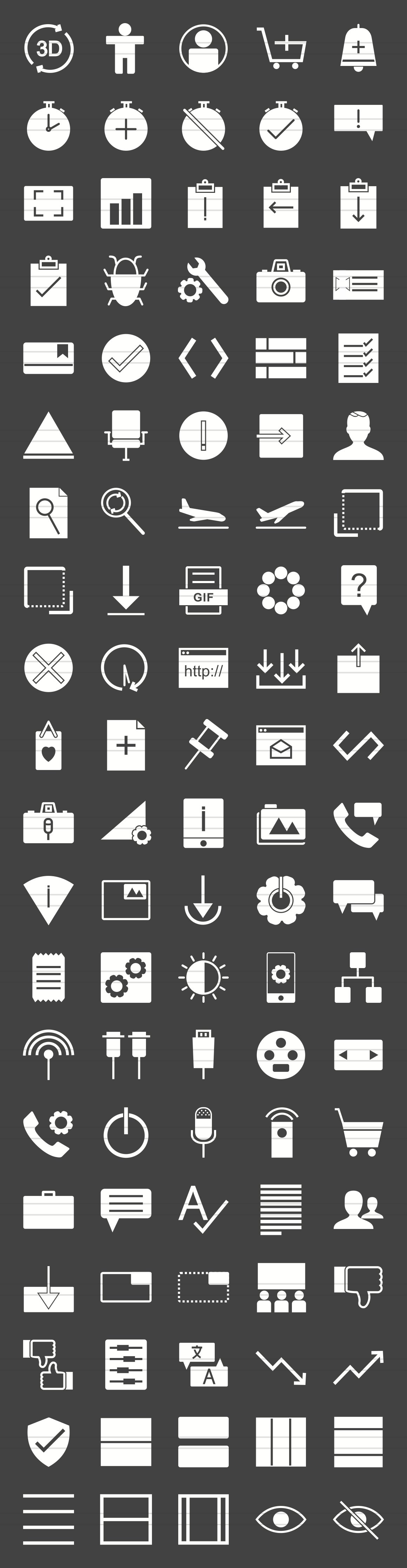 100 Material Design Glyph Inverted preview image.