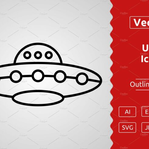 Vector Ufo Outline Icon Design cover image.