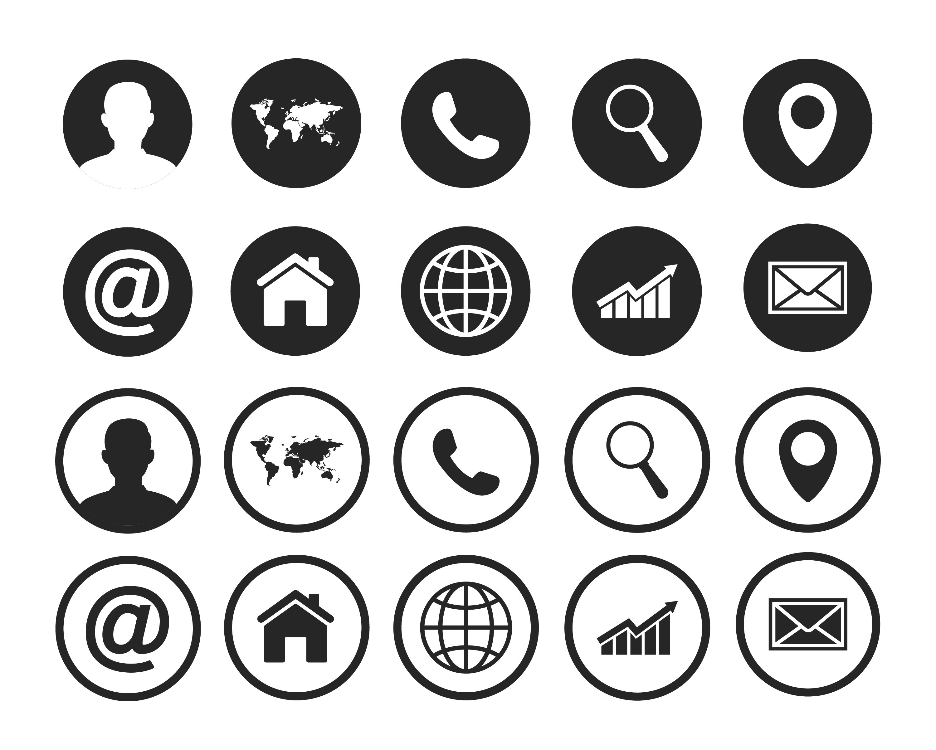 Contact us icons. Web icon set cover image.
