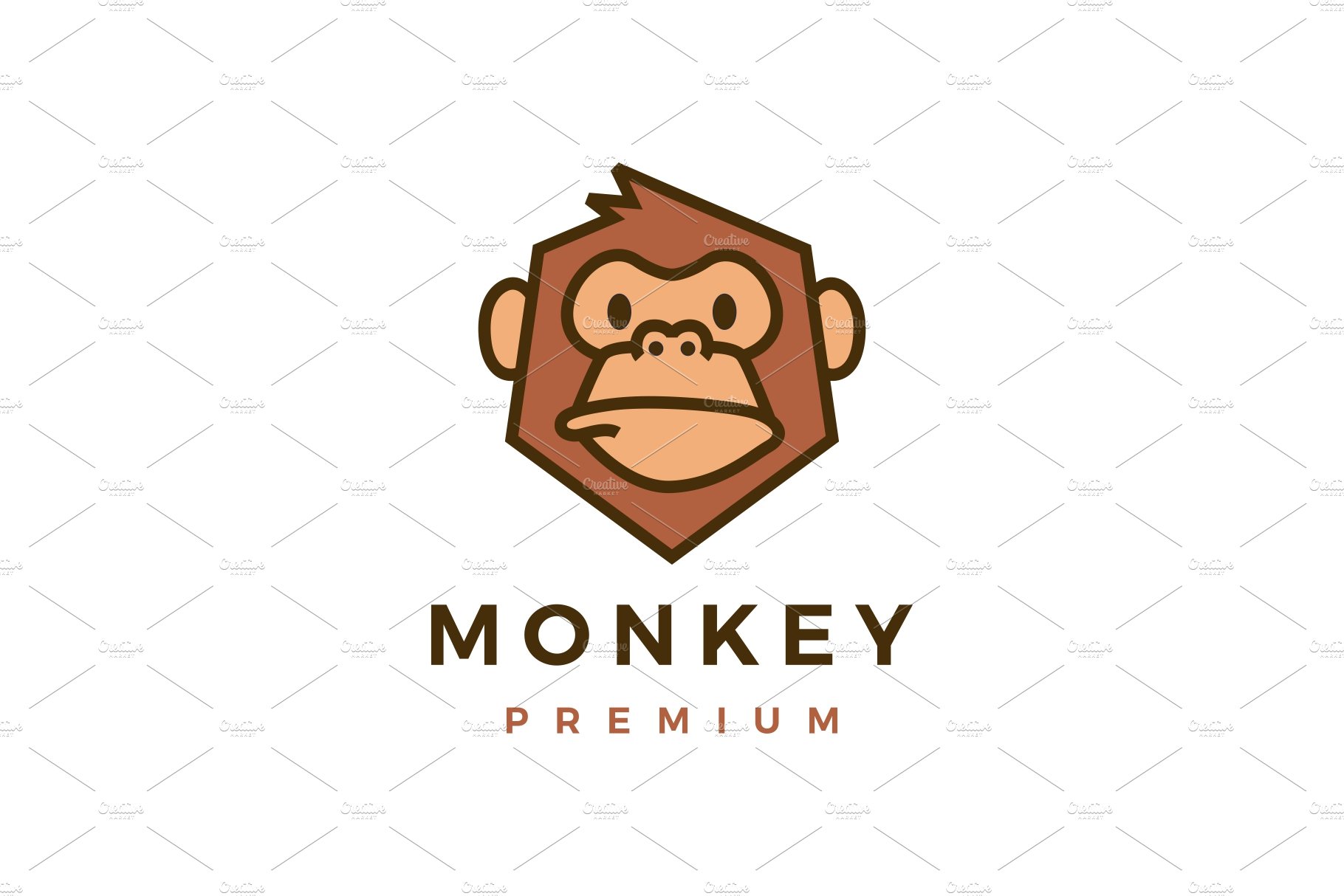 monkey chimp gorilla logo vector cover image.