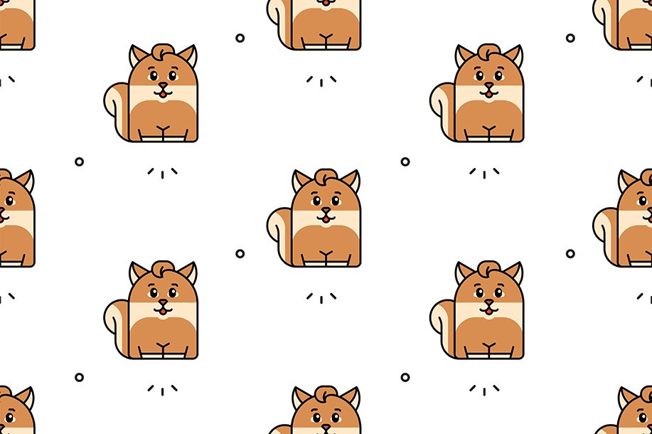 Seamless pattern with Squirrels preview image.