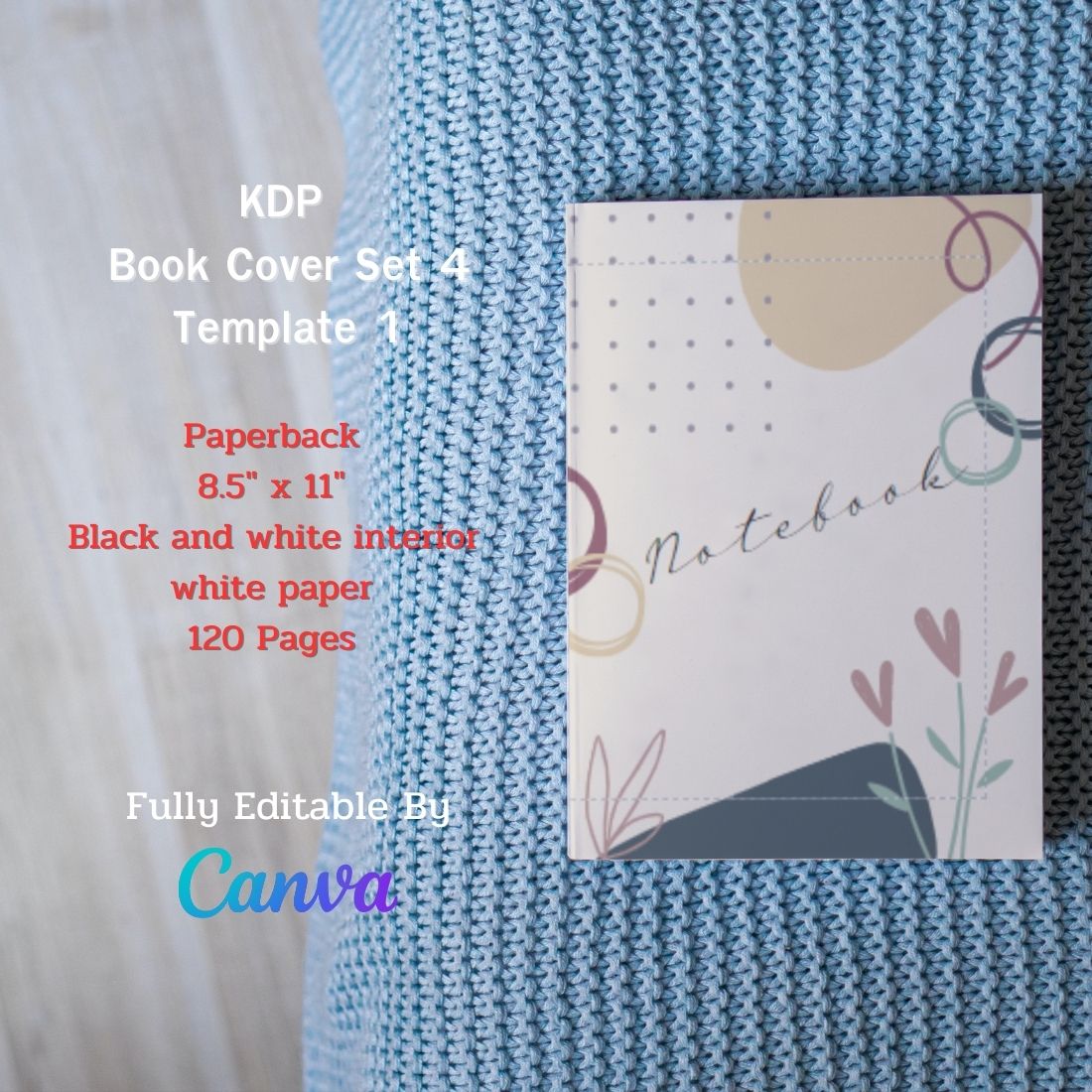 KDP Book Cover Set Canva Template – Paperback preview image.