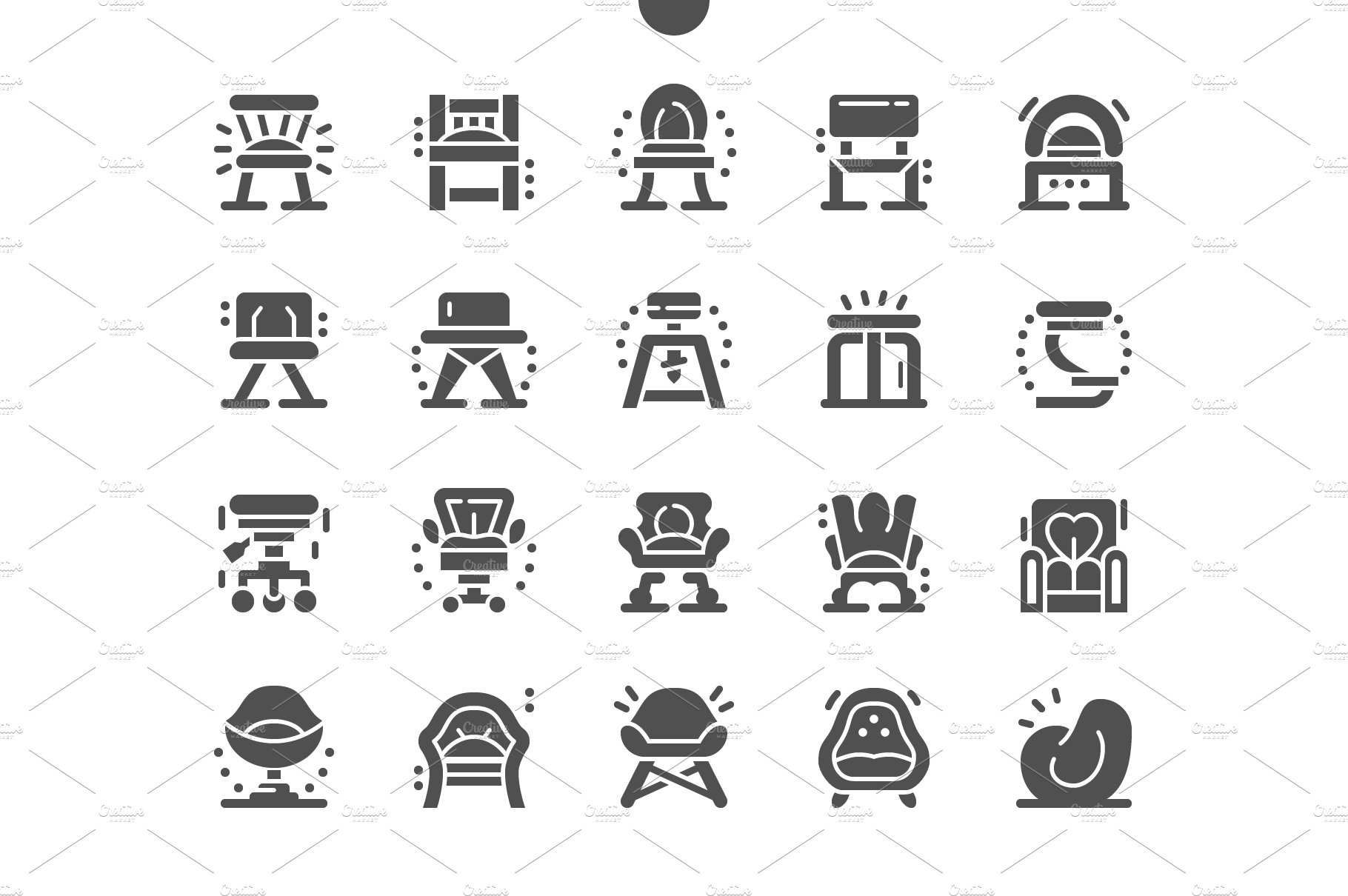 Chair types Icons cover image.