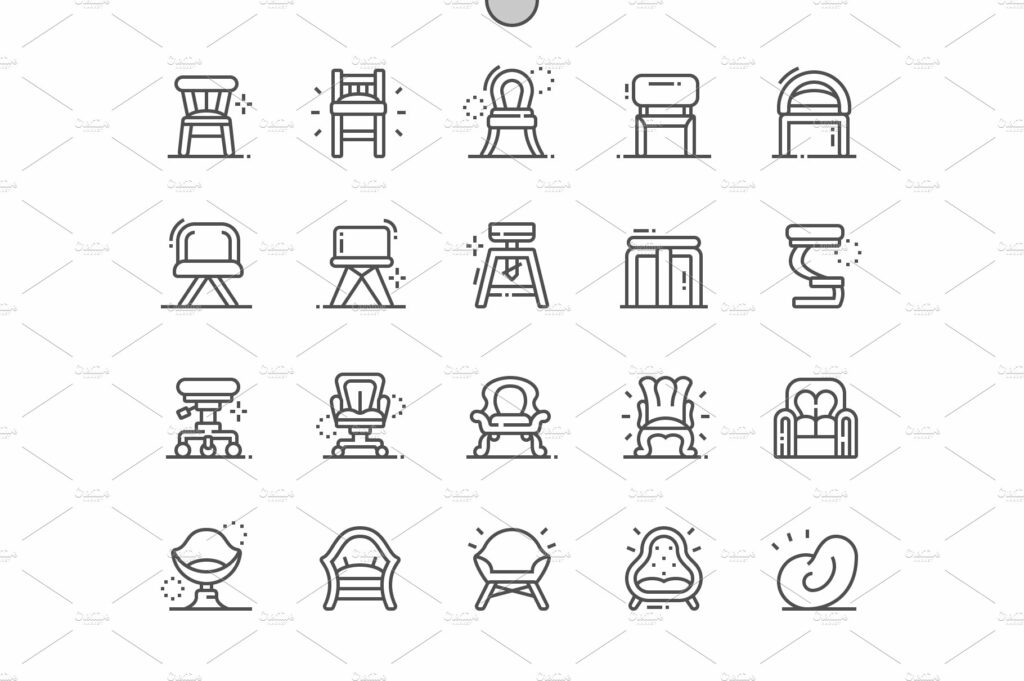 Types of Chairs Line Icons – MasterBundles