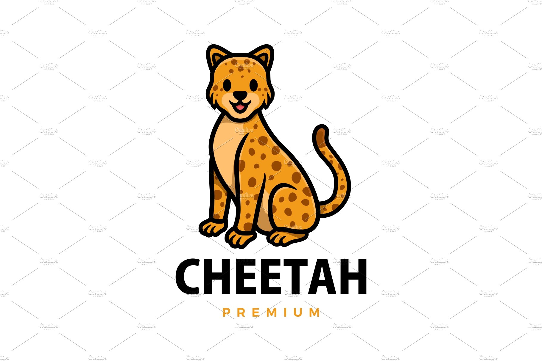 cute cheetah leopard cartoon logo cover image.
