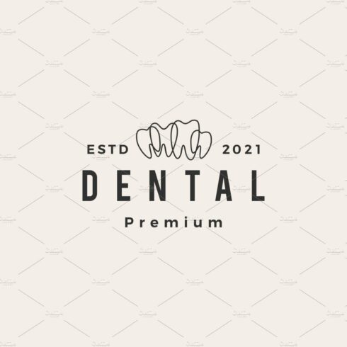 dental hipster vintage logo vector cover image.