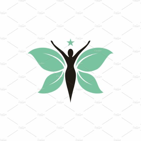 Butterfly Woman with Leaves logo cover image.