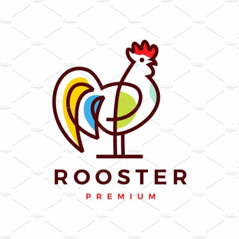 rooster logo vector icon cover image.