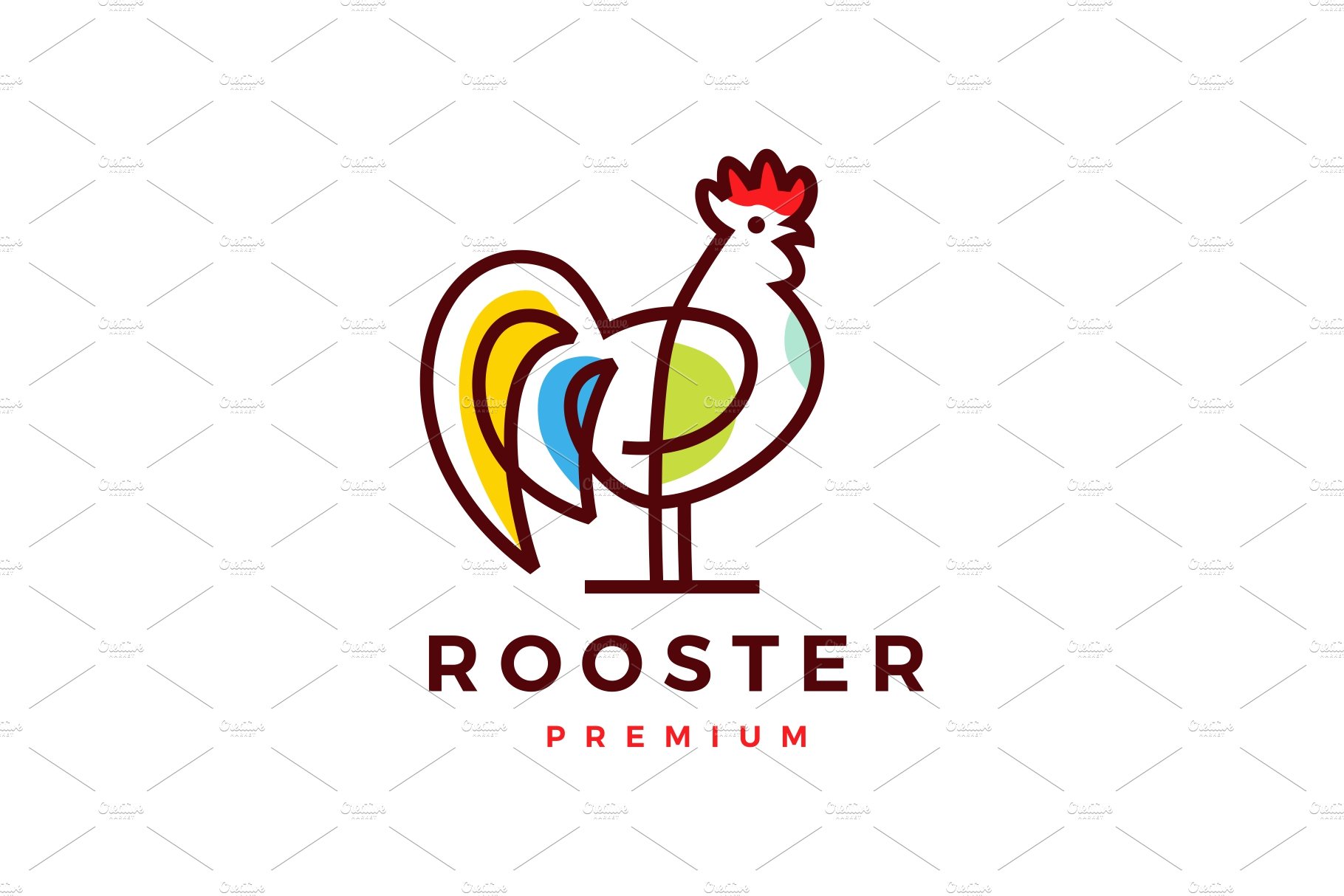 rooster logo vector icon cover image.