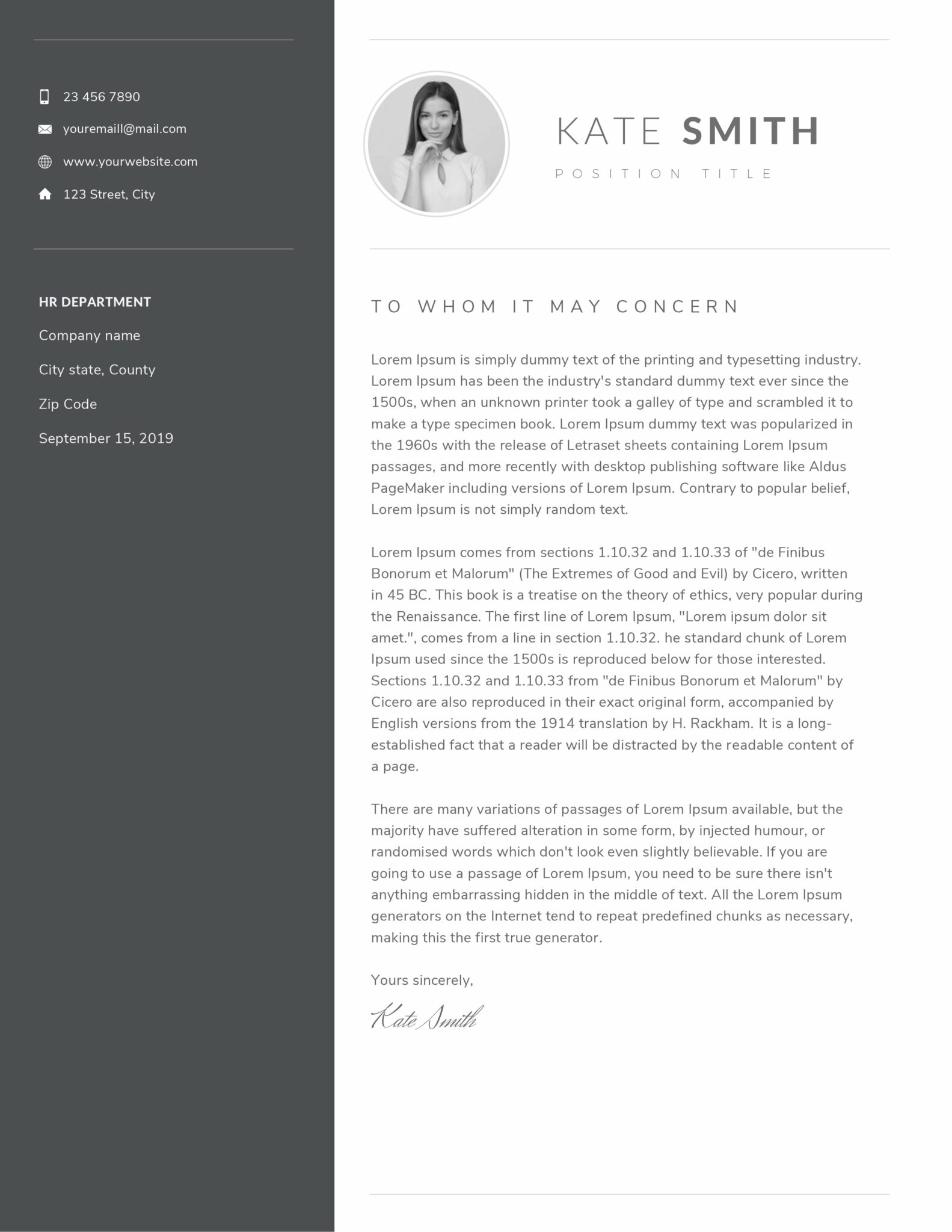 Resume Template / CV (One Page) MasterBundles